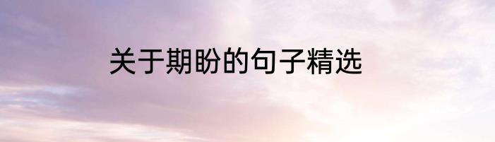关于期盼的句子精选