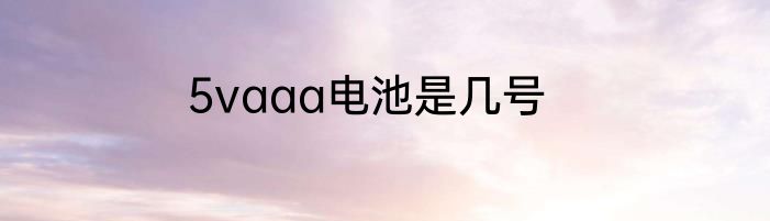 5vaaa电池是几号