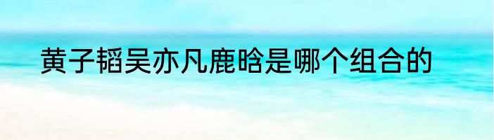 黄子韬吴亦凡鹿晗是哪个组合的