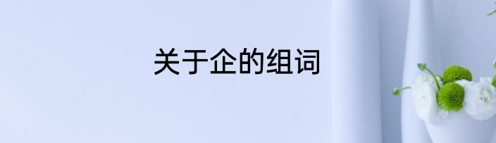 关于企的组词