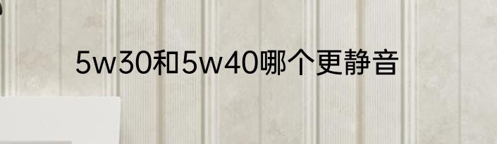 5w30和5w40哪个更静音