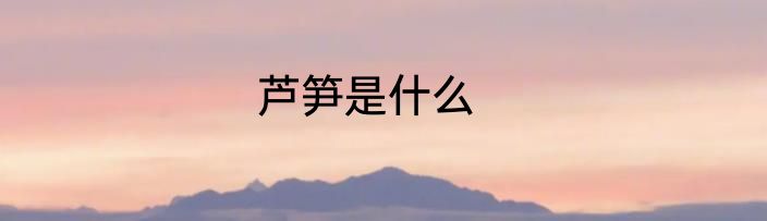 芦笋是什么