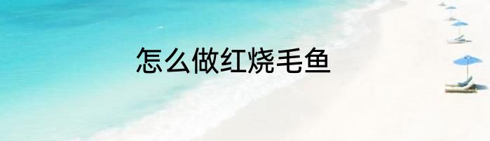 怎么做红烧毛鱼