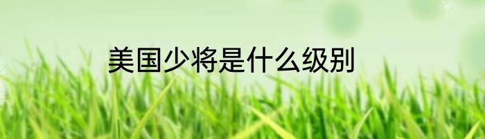 美国少将是什么级别