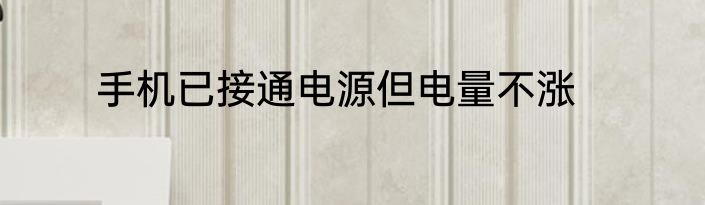 手机已接通电源但电量不涨