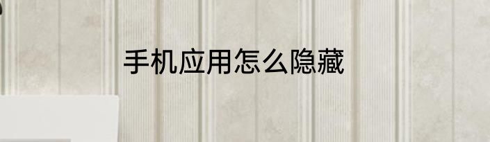手机应用怎么隐藏