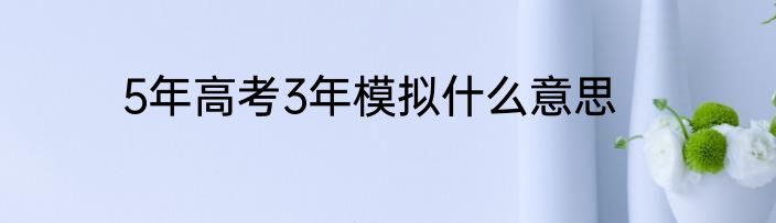 5年高考3年模拟什么意思