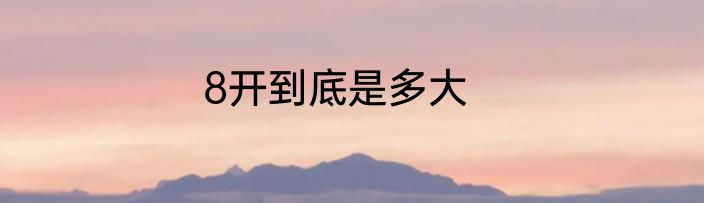 8开到底是多大