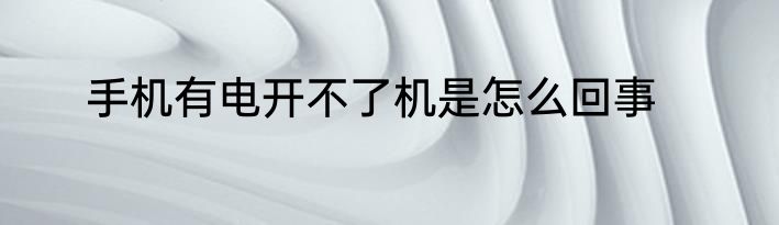 手机有电开不了机是怎么回事