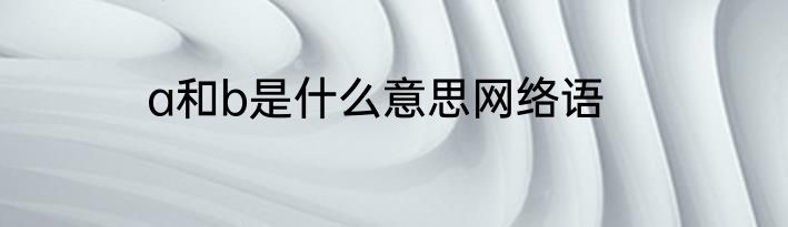 a和b是什么意思网络语