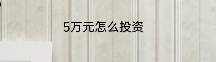 5万元怎么投资