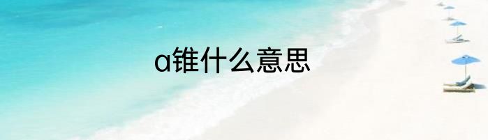 a锥什么意思