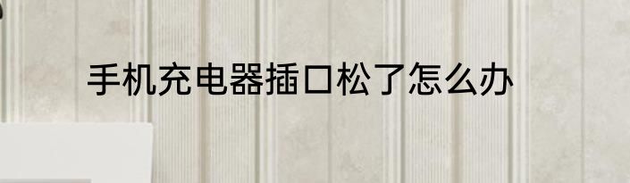 手机充电器插口松了怎么办