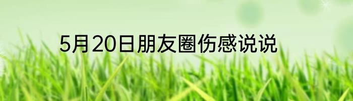 5月20日朋友圈伤感说说