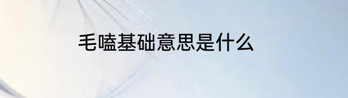 毛嗑基础意思是什么