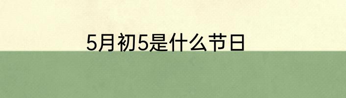5月初5是什么节日