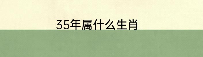 35年属什么生肖