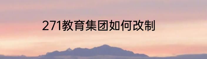 271教育集团如何改制