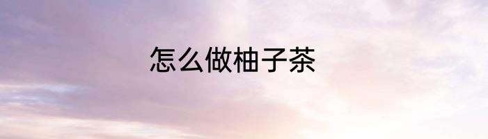 怎么做柚子茶