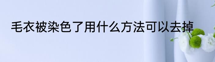 毛衣被染色了用什么方法可以去掉