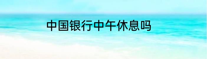 中国银行中午休息吗