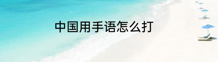 中国用手语怎么打