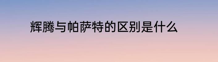 辉腾与帕萨特的区别是什么
