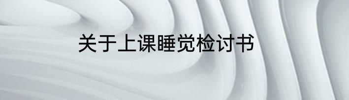 关于上课睡觉检讨书