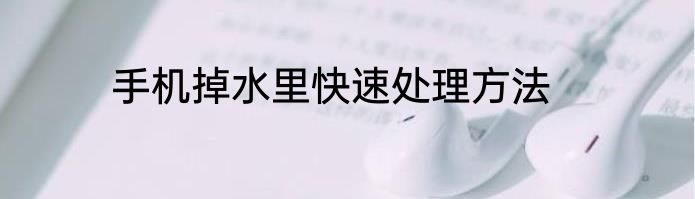 手机掉水里快速处理方法