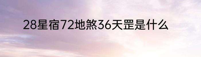 28星宿72地煞36天罡是什么