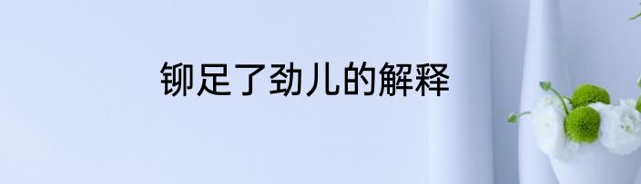 铆足了劲儿的解释
