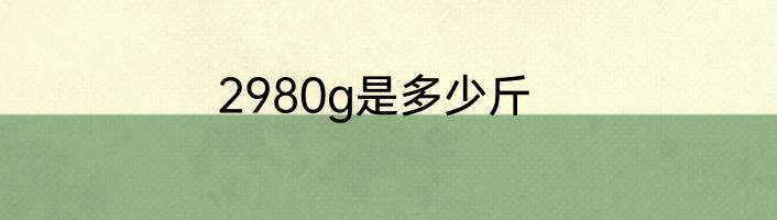 2980g是多少斤