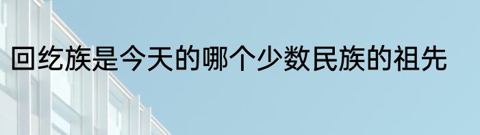 回纥族是今天的哪个少数民族的祖先