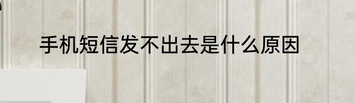 手机短信发不出去是什么原因