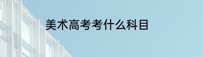 美术高考考什么科目