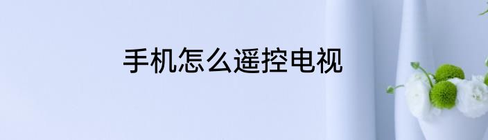 手机怎么遥控电视