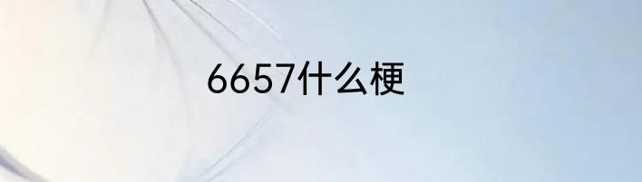 6657什么梗