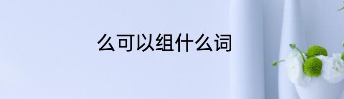 么可以组什么词