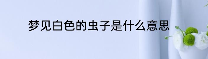 梦见白色的虫子是什么意思