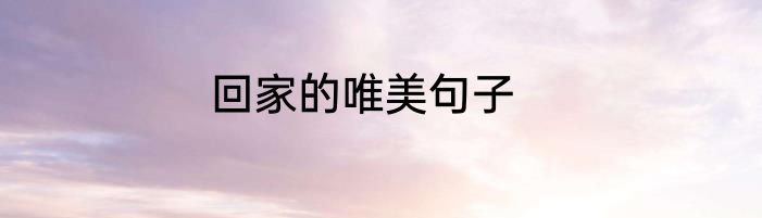 回家的唯美句子