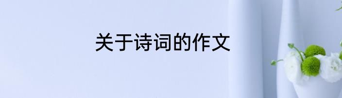 关于诗词的作文