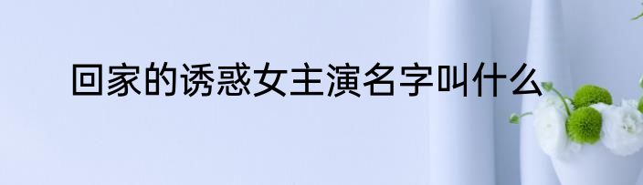 回家的诱惑女主演名字叫什么