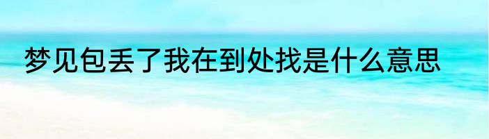 梦见包丢了我在到处找是什么意思
