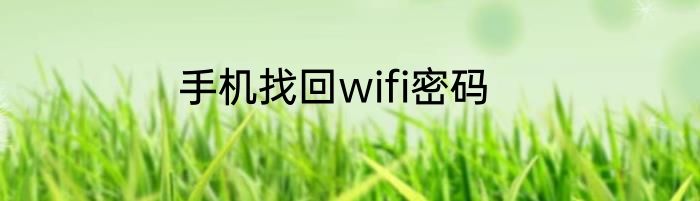 手机找回wifi密码