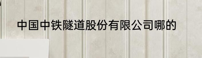 中国中铁隧道股份有限公司哪的