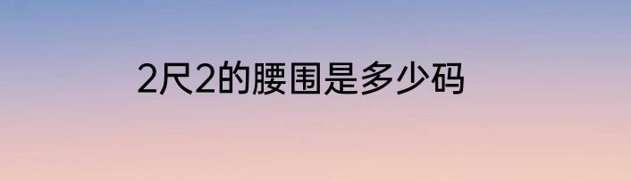2尺2的腰围是多少码