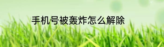 手机号被轰炸怎么解除