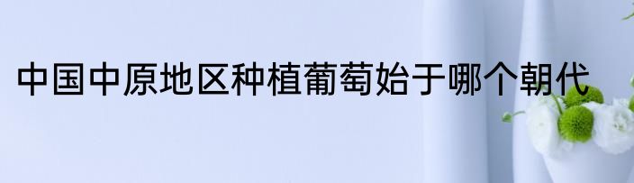 中国中原地区种植葡萄始于哪个朝代