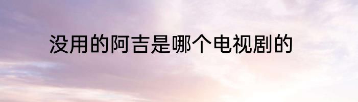 没用的阿吉是哪个电视剧的