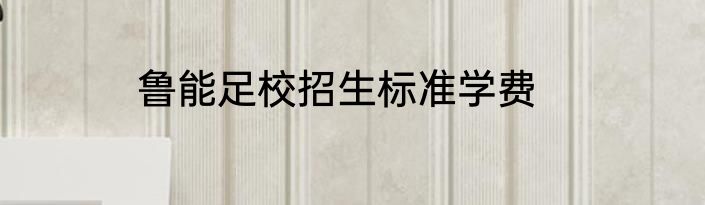鲁能足校招生标准学费